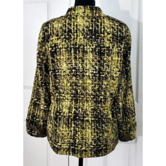 LAURA ASHLEY Single Breasted Blazer Green Multicolor Lined Jacket Sz M EUC - Picture 6 of 9